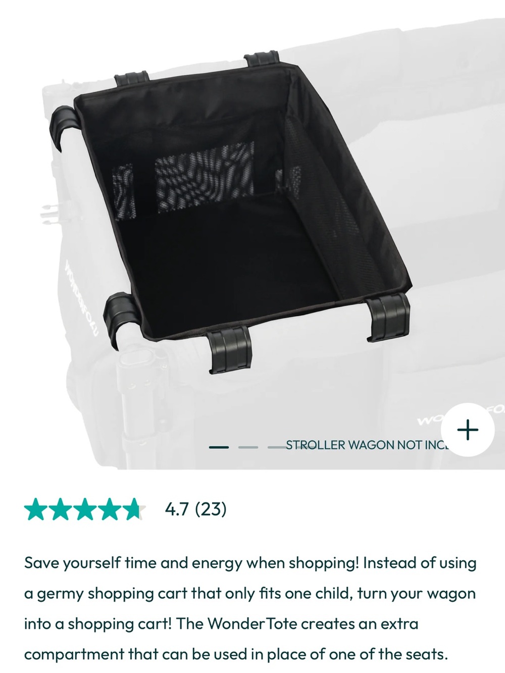 Wonderfold W4 Wagon Storage Tote - Clip-On Organizer